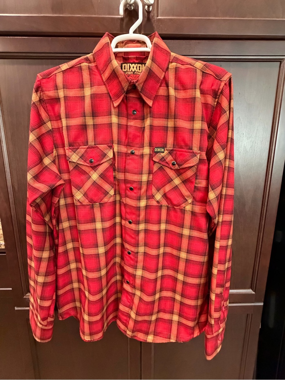DIXXON Red and Gold Plaid Button-Down Shirt